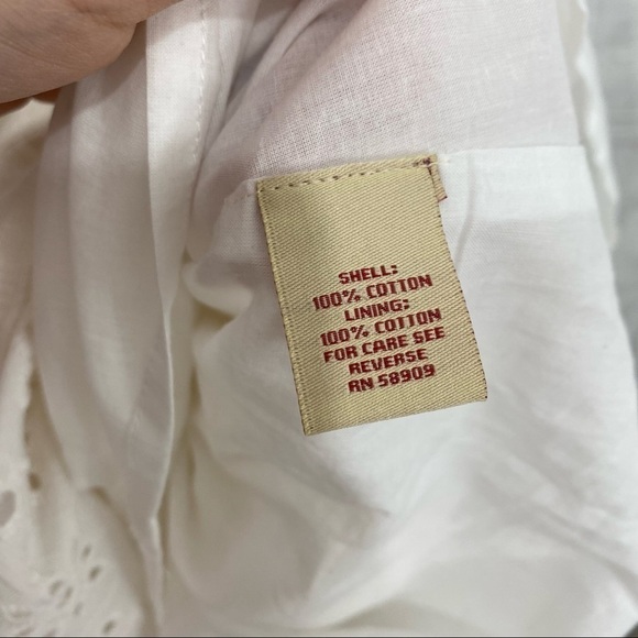 Reba Large Embroidered Dress Pullover Fringe Eyelet Solid White Sleeveless Midi - Picture 12 of 14